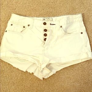 Free people white jean shorts